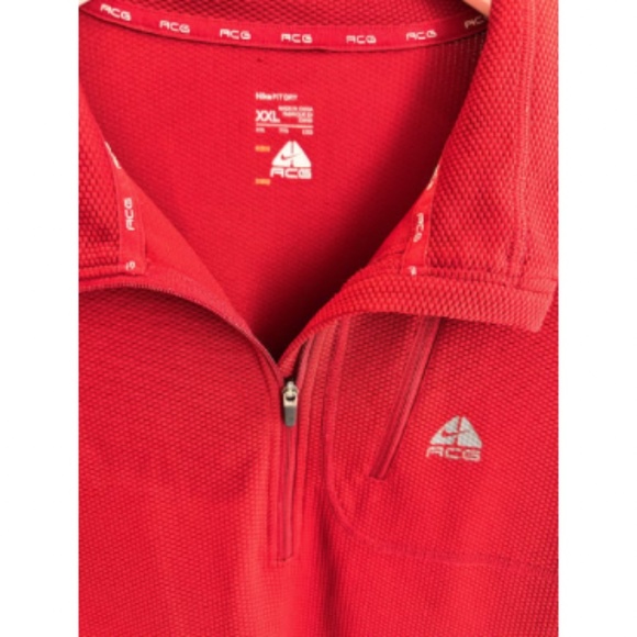 Men's NIKE ACG 1/4 Zip Pullover Long Sleeve Like New Crimson/Burgundy - Picture 4 of 4